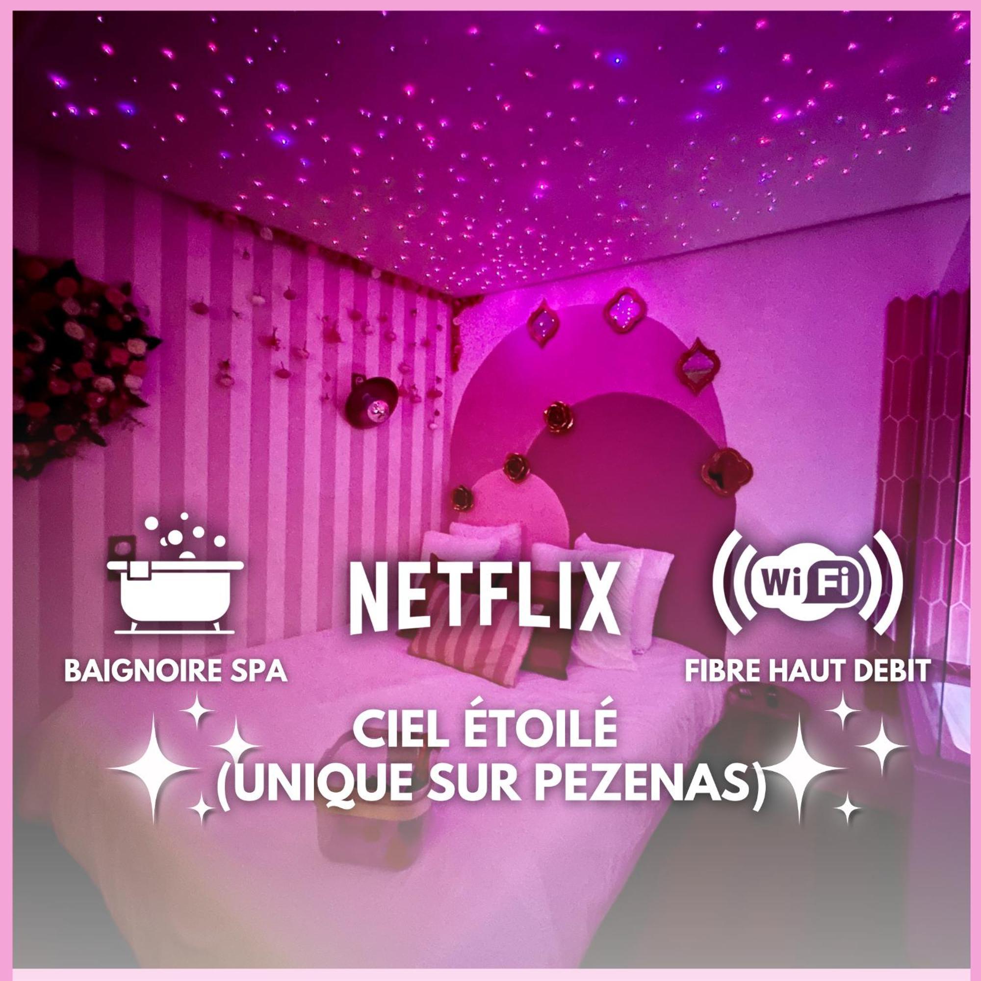 Romantic Room - Balneo - Ciel Etoile - Free Wifi - Netflix - Hyper Centre Pezenas Ngoại thất bức ảnh